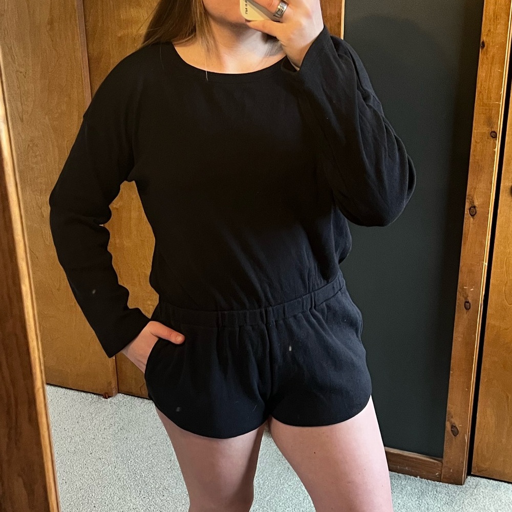 Free People FB Beach Romper Open Back Black Size Medium
